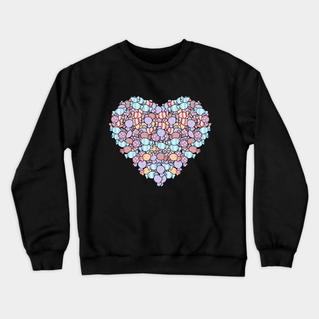 I love candy heart shape Crewneck Sweatshirt by Oricca